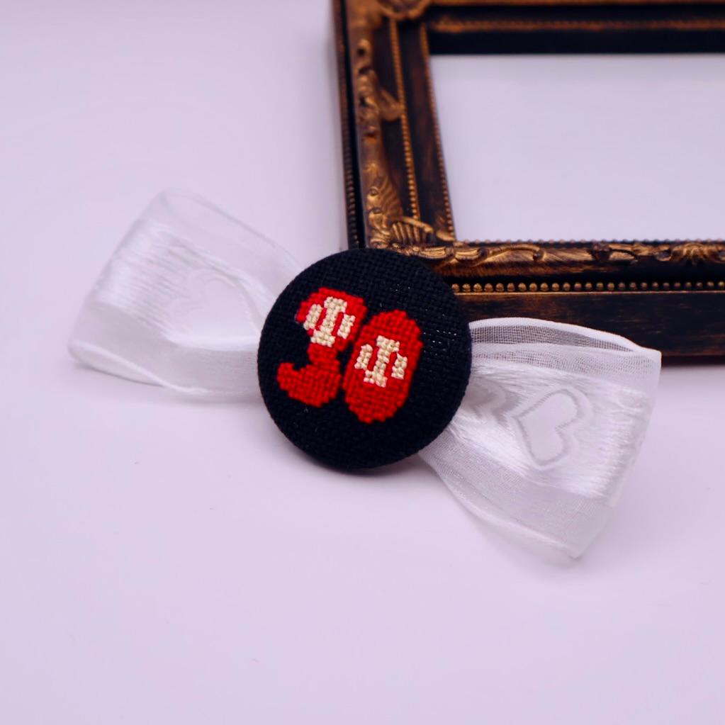 【番号オーダー可能】オリックス・バファローズ風カラー 2025年夏の陣 くるみボタンのヘアゴム クロスステッチ | 8枚目